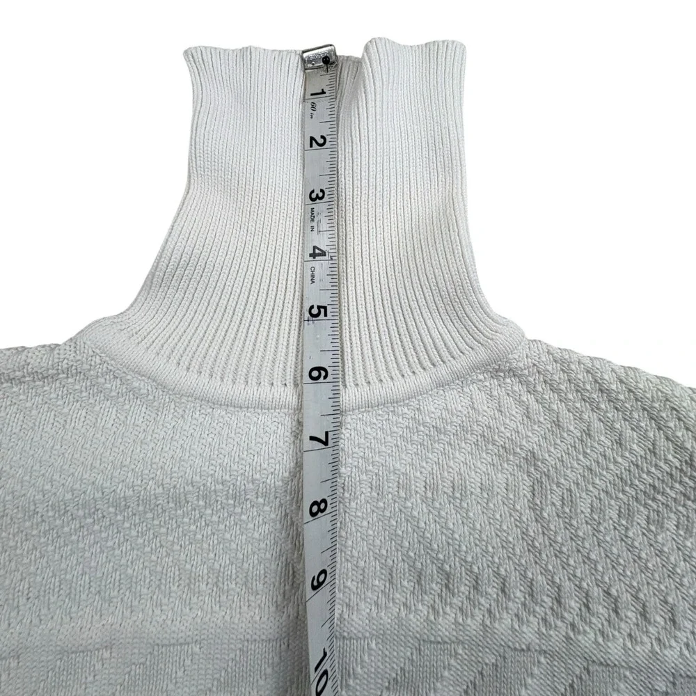 Ann‎ Taylor Cream Cable Knit Turtleneck Sweater Womens Medium 100% Cotton